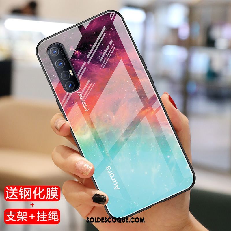 Coque Oppo Reno 3 Pro Fluide Doux Difficile Net Rouge Étui Incassable Pas Cher