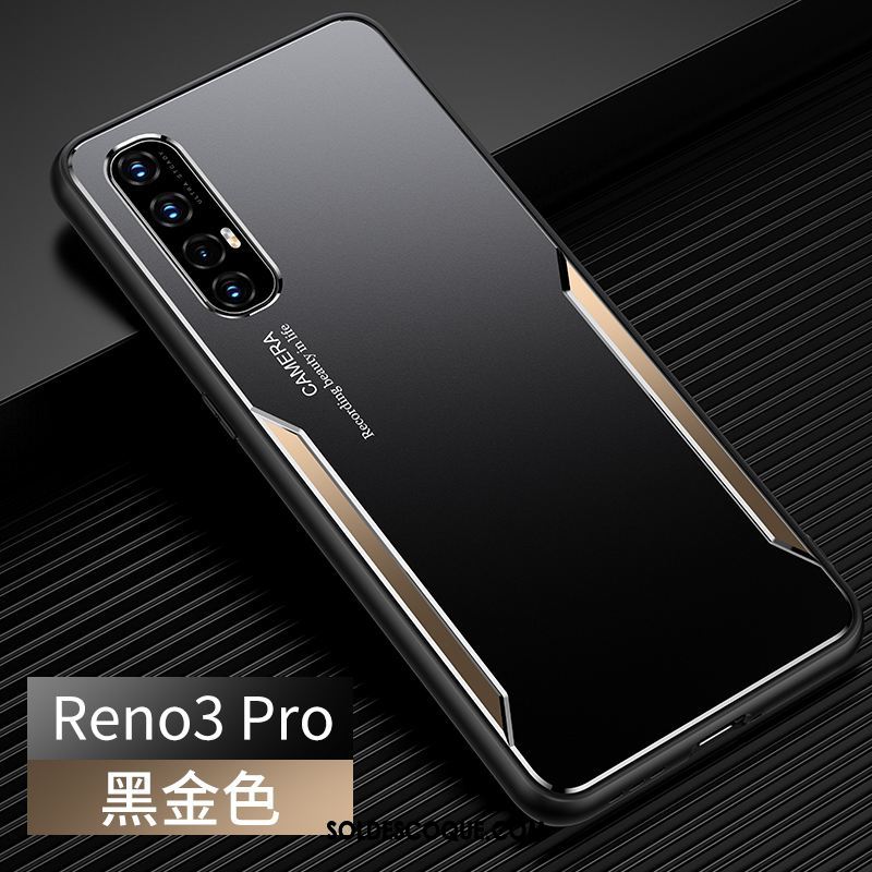 Coque Oppo Reno 3 Pro Silicone Métal Noir Créatif Étui En Ligne