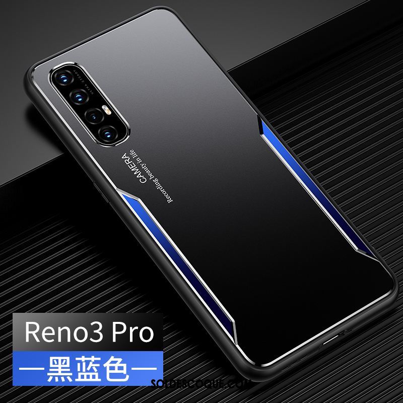 Coque Oppo Reno 3 Pro Silicone Métal Noir Créatif Étui En Ligne