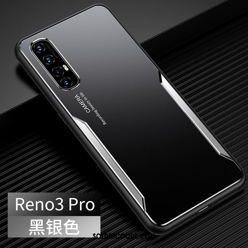 Coque Oppo Reno 3 Pro Silicone Métal Noir Créatif Étui En Ligne