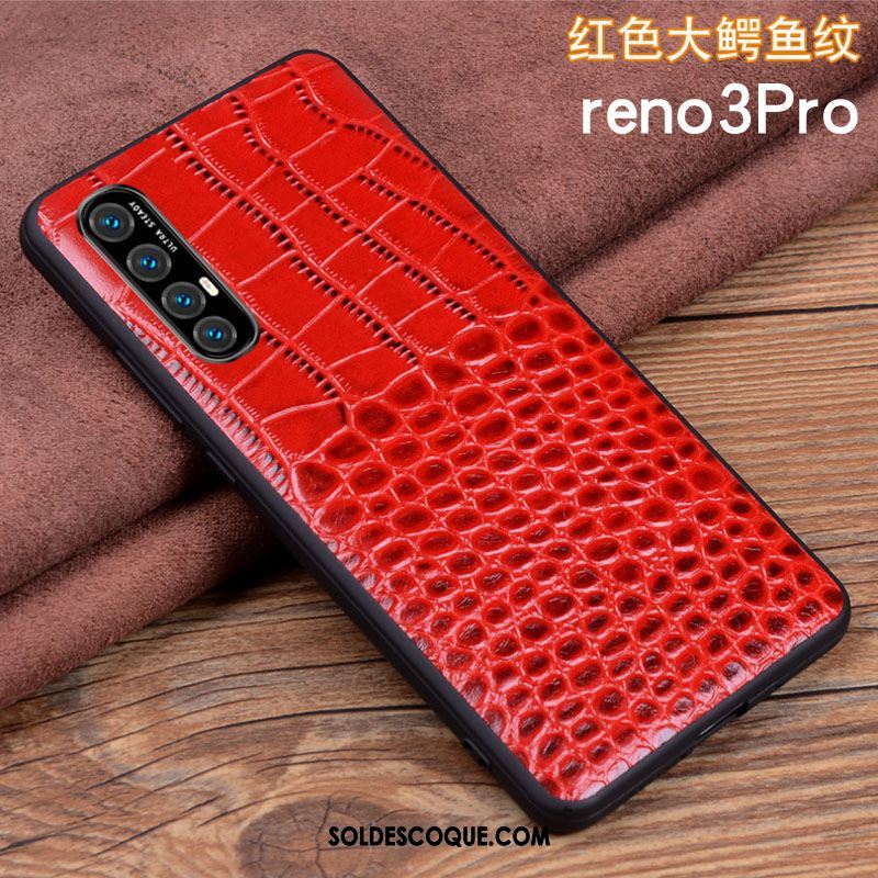 Coque Oppo Reno 3 Pro Tout Compris Légères Net Rouge Téléphone Portable Silicone Pas Cher