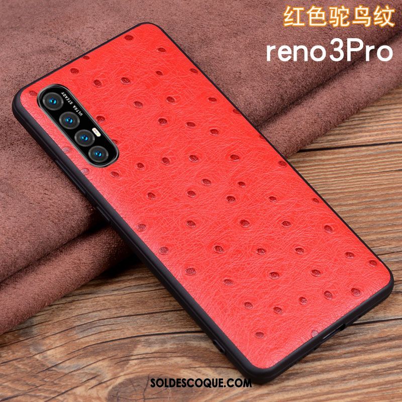 Coque Oppo Reno 3 Pro Tout Compris Légères Net Rouge Téléphone Portable Silicone Pas Cher