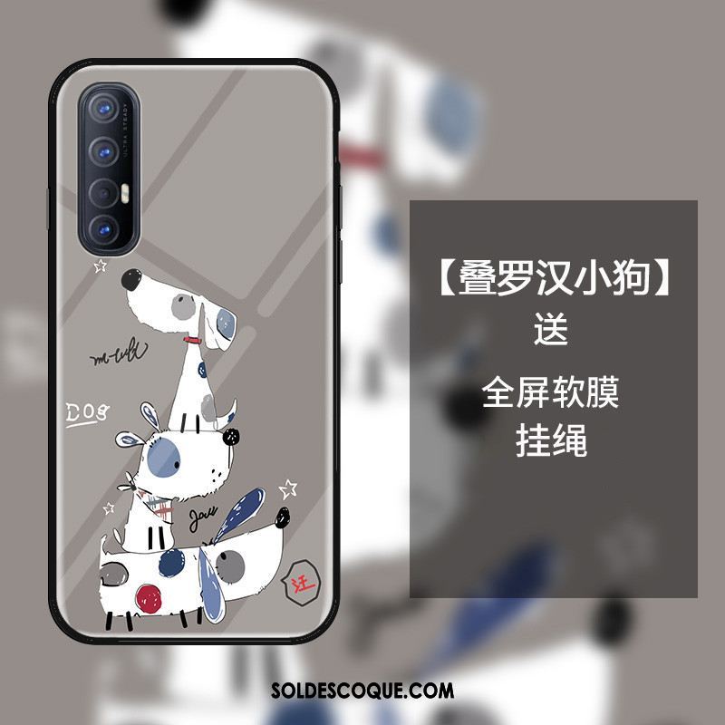 Coque Oppo Reno 3 Pro Verre Téléphone Portable Étui Charmant Dessin Animé Housse En Vente