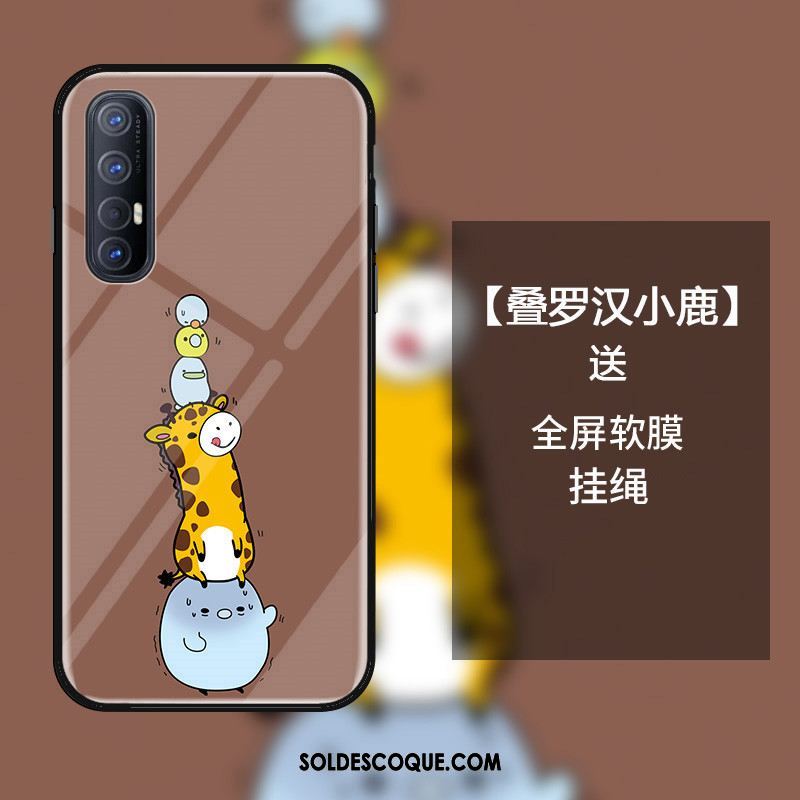 Coque Oppo Reno 3 Pro Verre Téléphone Portable Étui Charmant Dessin Animé Housse En Vente