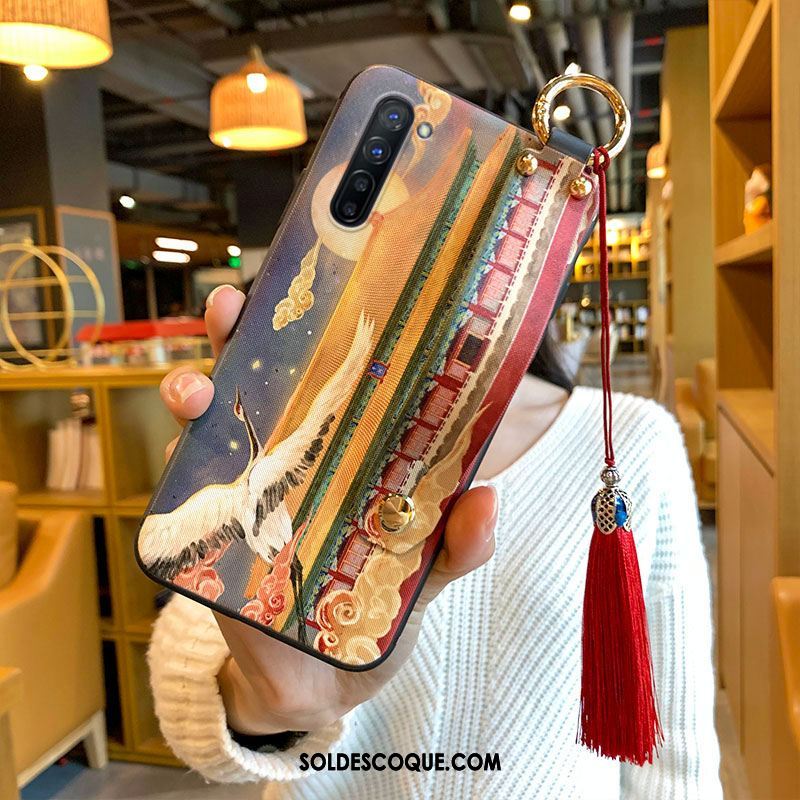 Coque Oppo Reno 3 Rouge À Franges Fluide Doux Téléphone Portable Vent Soldes