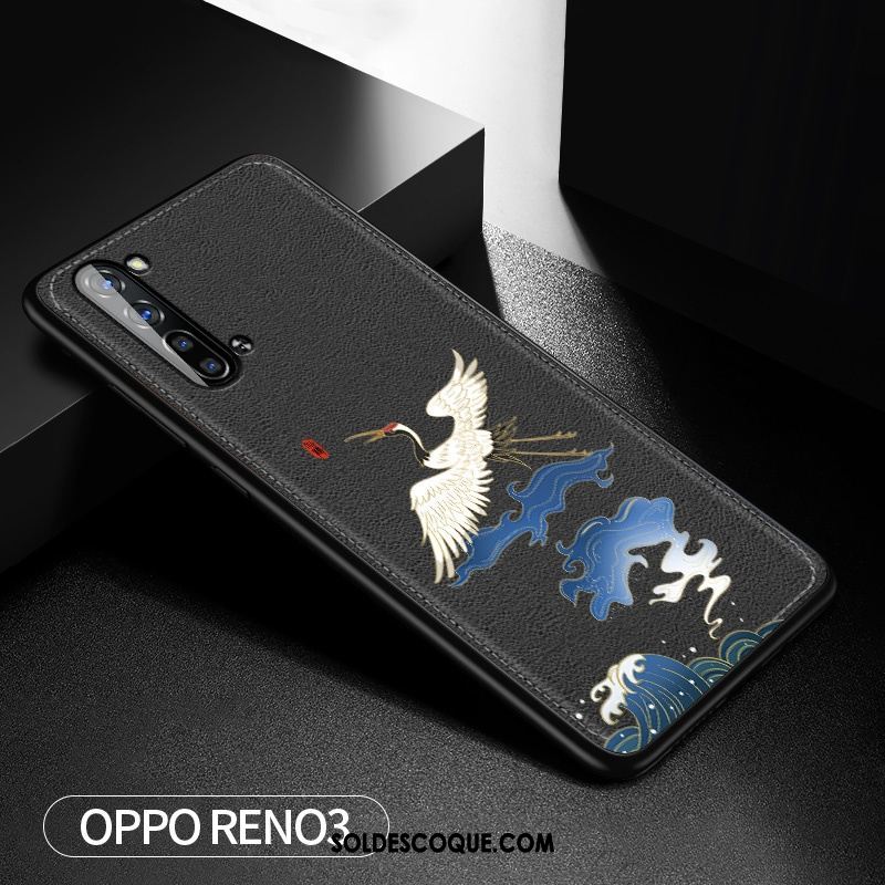 Coque Oppo Reno 3 Tendance Silicone Bleu Personnalité Téléphone Portable En Vente