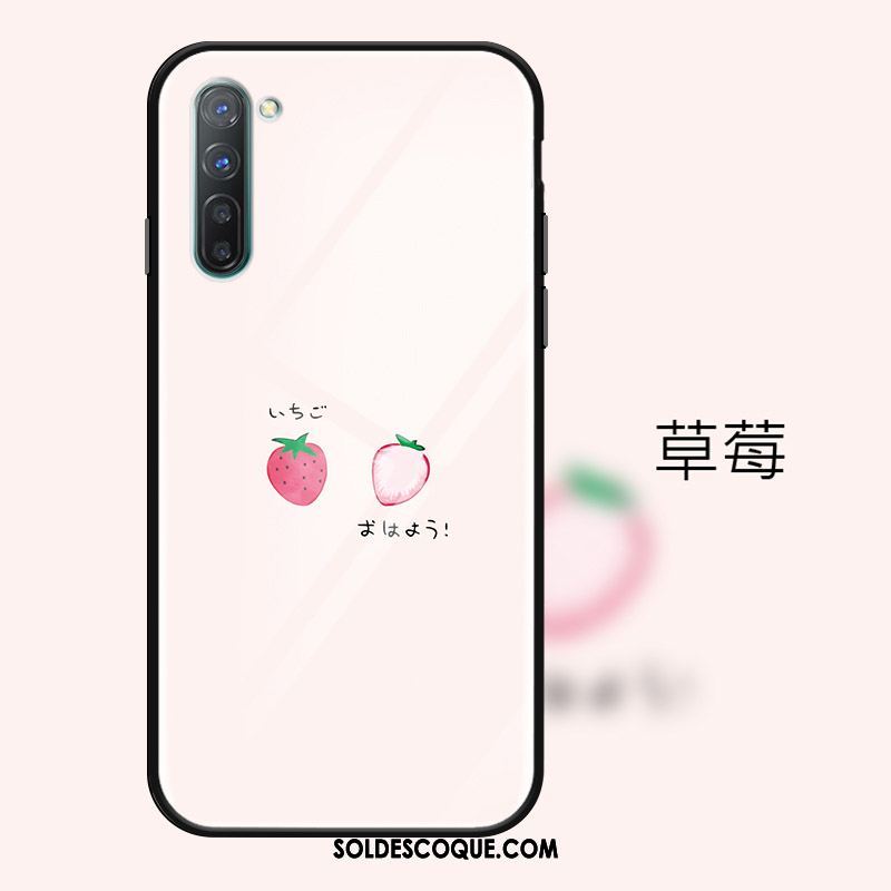 Coque Oppo Reno 3 Téléphone Portable Dessin Animé Rose Fraise Protection Pas Cher