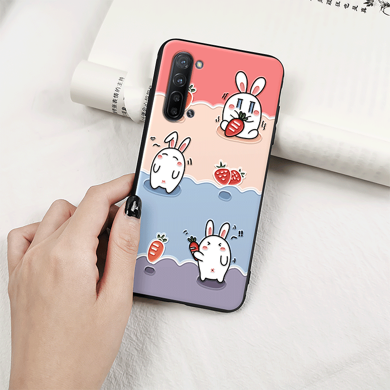 Coque Oppo Reno 3 Téléphone Portable Lapin Mignonne Gaufrage Tendance Housse En Ligne