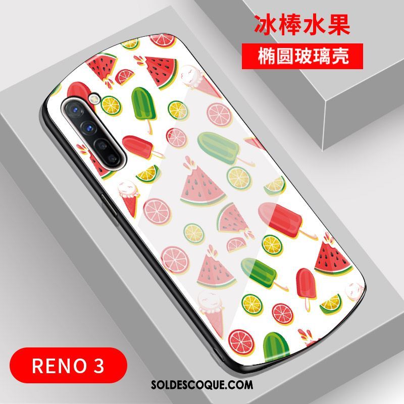 Coque Oppo Reno 3 Verre Net Rouge Arc Téléphone Portable Charmant Pas Cher