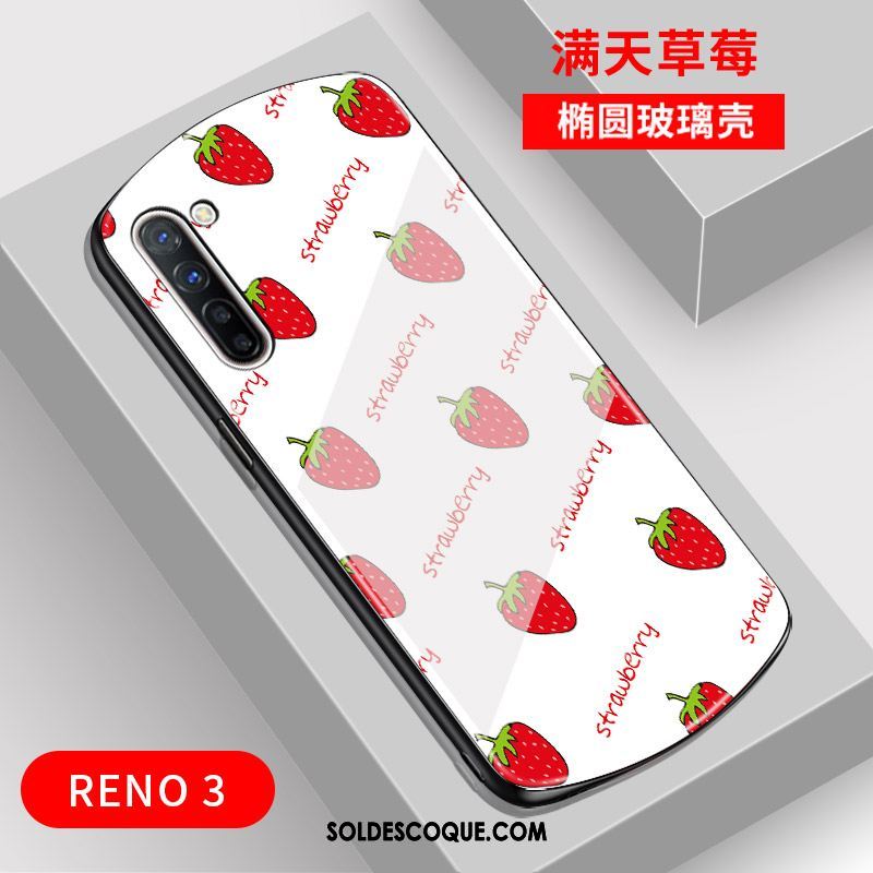 Coque Oppo Reno 3 Verre Net Rouge Arc Téléphone Portable Charmant Pas Cher