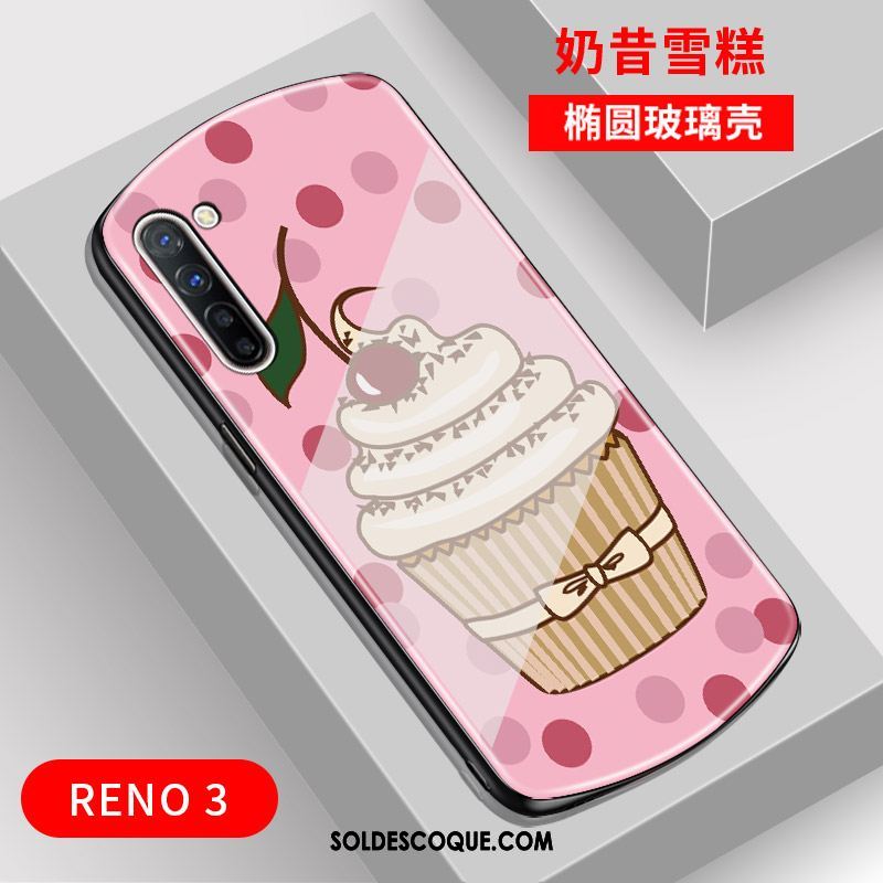 Coque Oppo Reno 3 Verre Net Rouge Arc Téléphone Portable Charmant Pas Cher