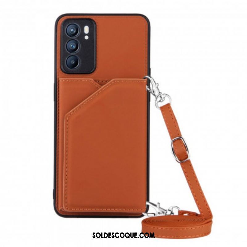 Coque Oppo Reno 6 5G Bandoulière Porte-cartes