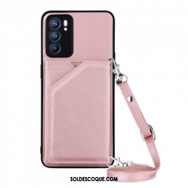 Coque Oppo Reno 6 5G Bandoulière Porte-cartes