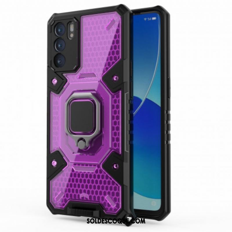 Coque Oppo Reno 6 5G Nid d'Abeille avec Anneau