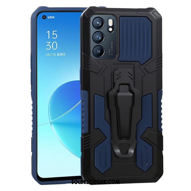 Coque Oppo Reno 6 5G Robot avec Pince Ceinture