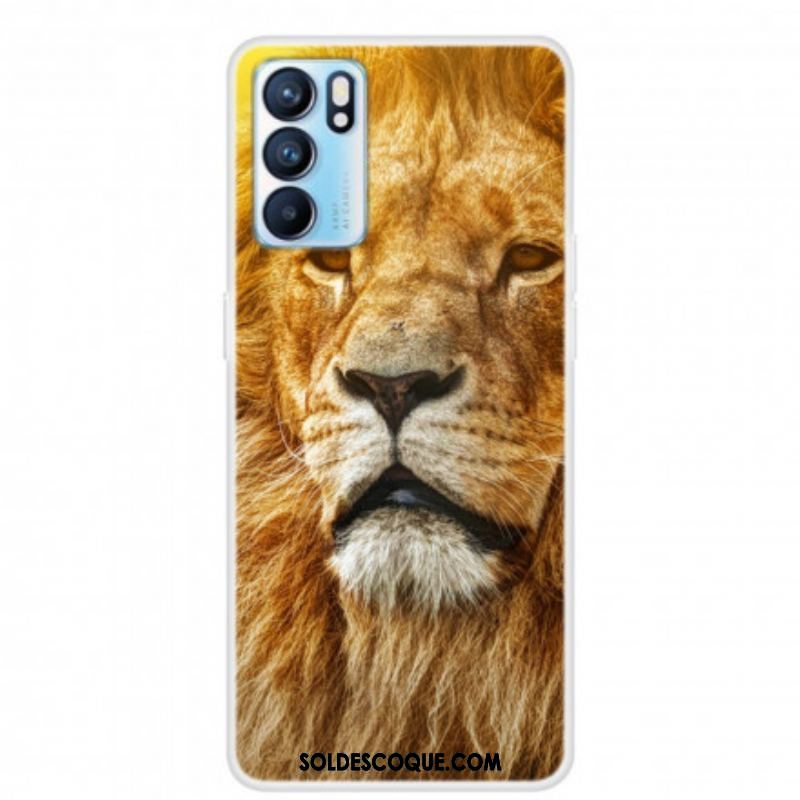 Coque Oppo Reno 6 5G Tête de Félin