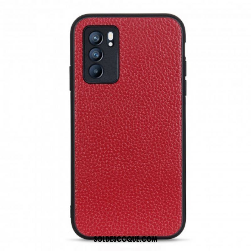 Coque Oppo Reno 6 5G Véritable Cuir Litchi