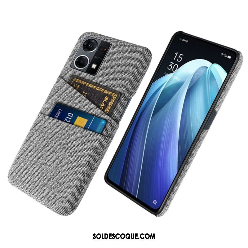 Coque Oppo Reno 7 Porte-Cartes Tissu