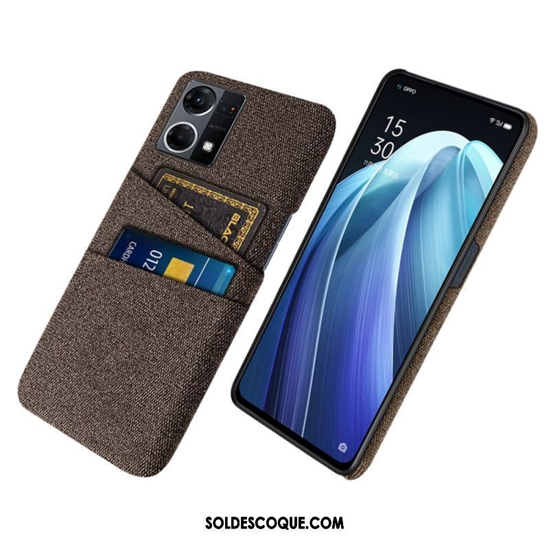 Coque Oppo Reno 7 Porte-Cartes Tissu