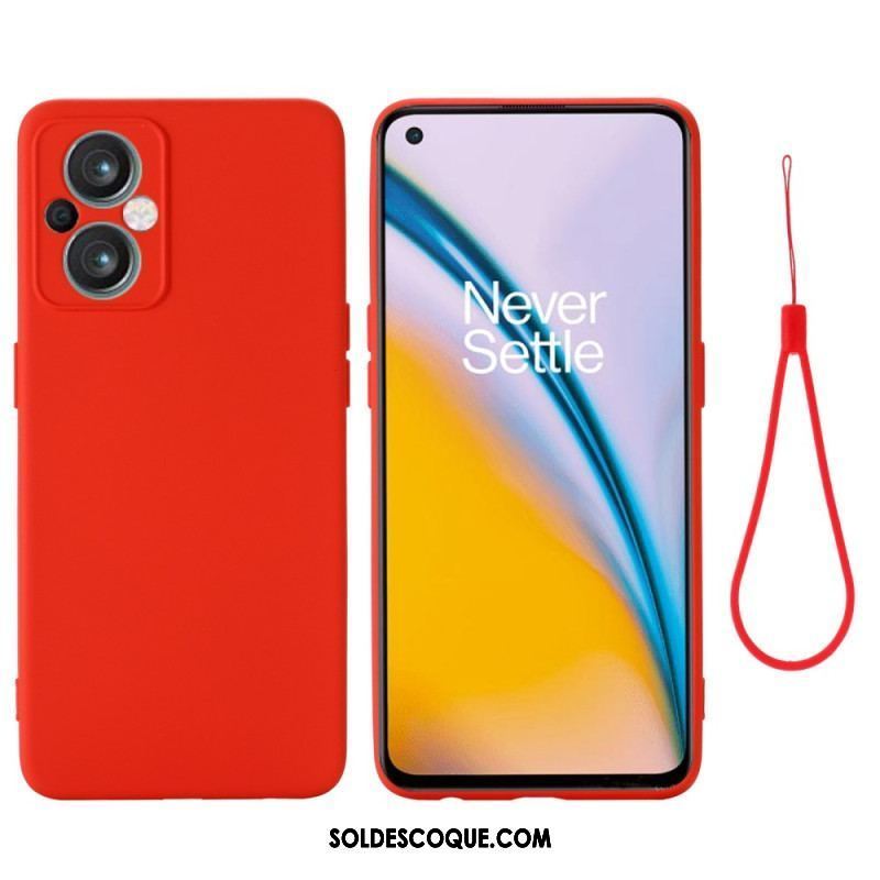 Coque Oppo Reno 8 Lite Silicone Liquide à Lanière