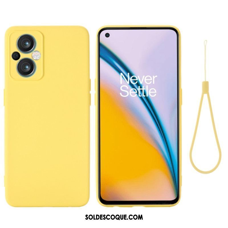 Coque Oppo Reno 8 Lite Silicone Liquide à Lanière