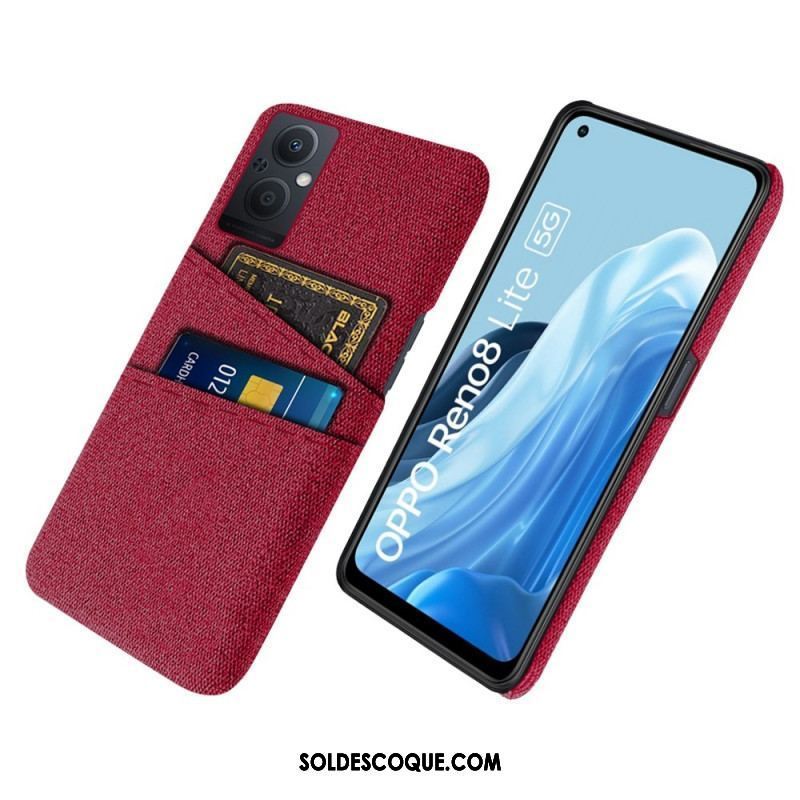 Coque Oppo Reno 8 Lite Tissu Porte-Cartes