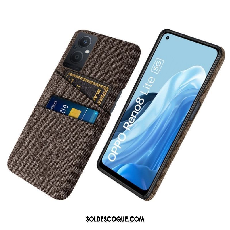 Coque Oppo Reno 8 Lite Tissu Porte-Cartes