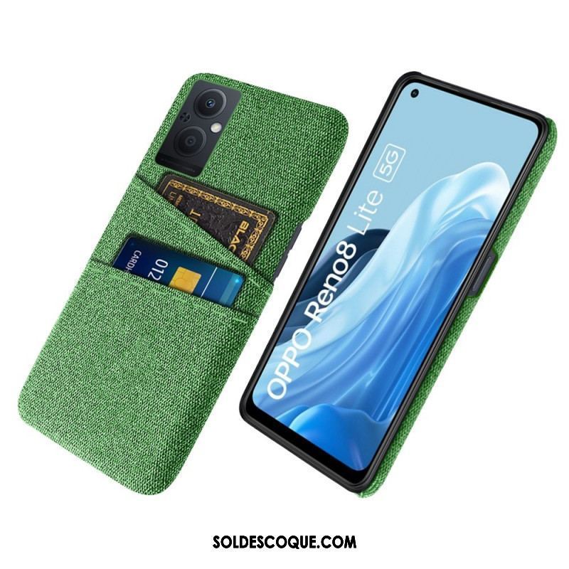 Coque Oppo Reno 8 Lite Tissu Porte-Cartes