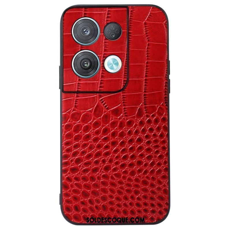 Coque Oppo Reno 8 Pro Cuir Véritable Texture Crocodile