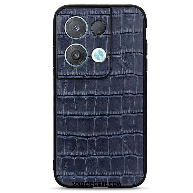 Coque Oppo Reno 8 Pro Véritable Cuir Style Crocodile