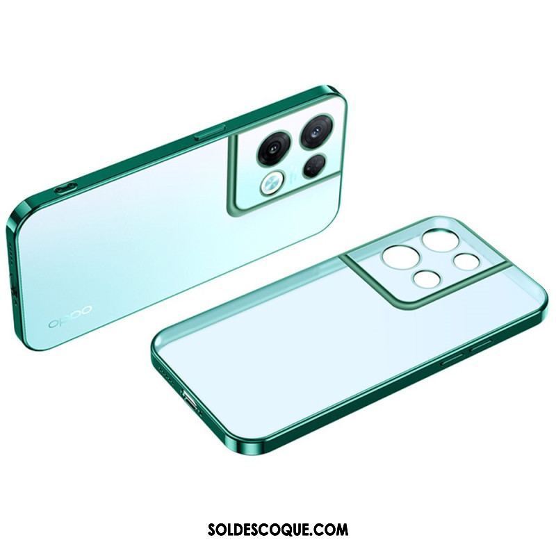 Coque Oppo Reno 8 Transparente Rebords Style Métal SULADA