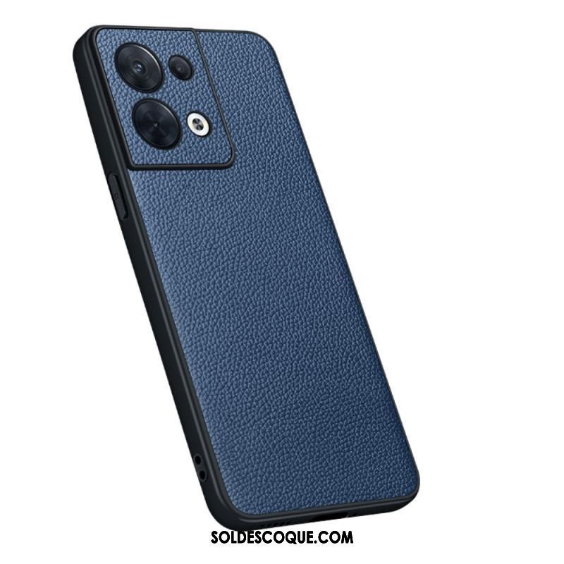 Coque Oppo Reno 8 Véritable Cuir Litchi