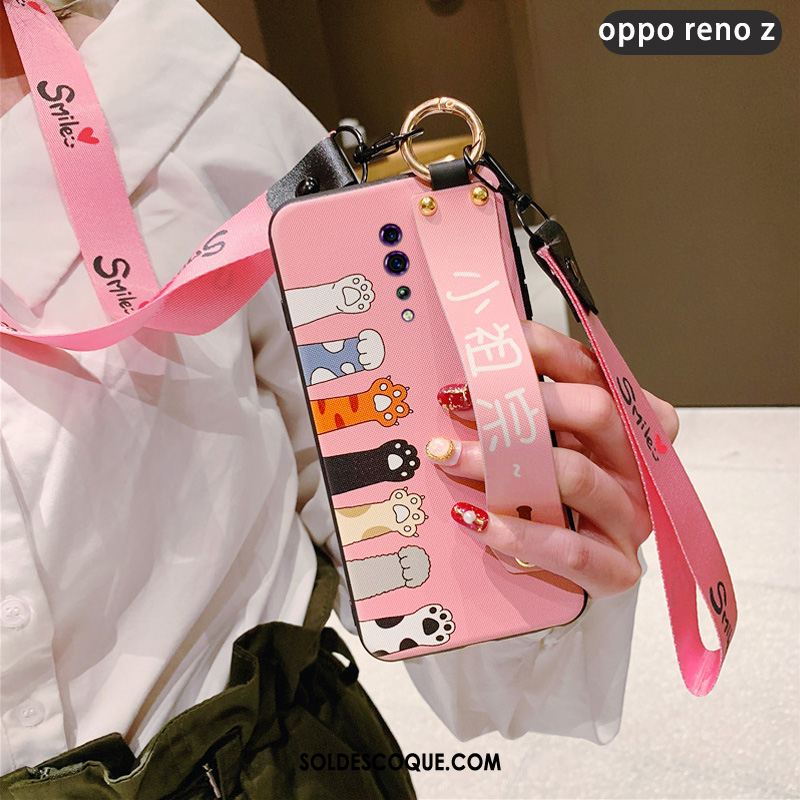 Coque Oppo Reno Z Incassable Personnalité Ornements Suspendus Tempérer Délavé En Daim Soldes