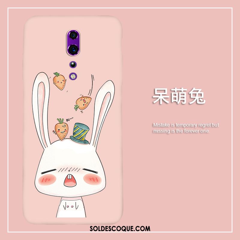 Coque Oppo Reno Z Net Rouge Lapin Tendance Fluide Doux Étudiant Pas Cher