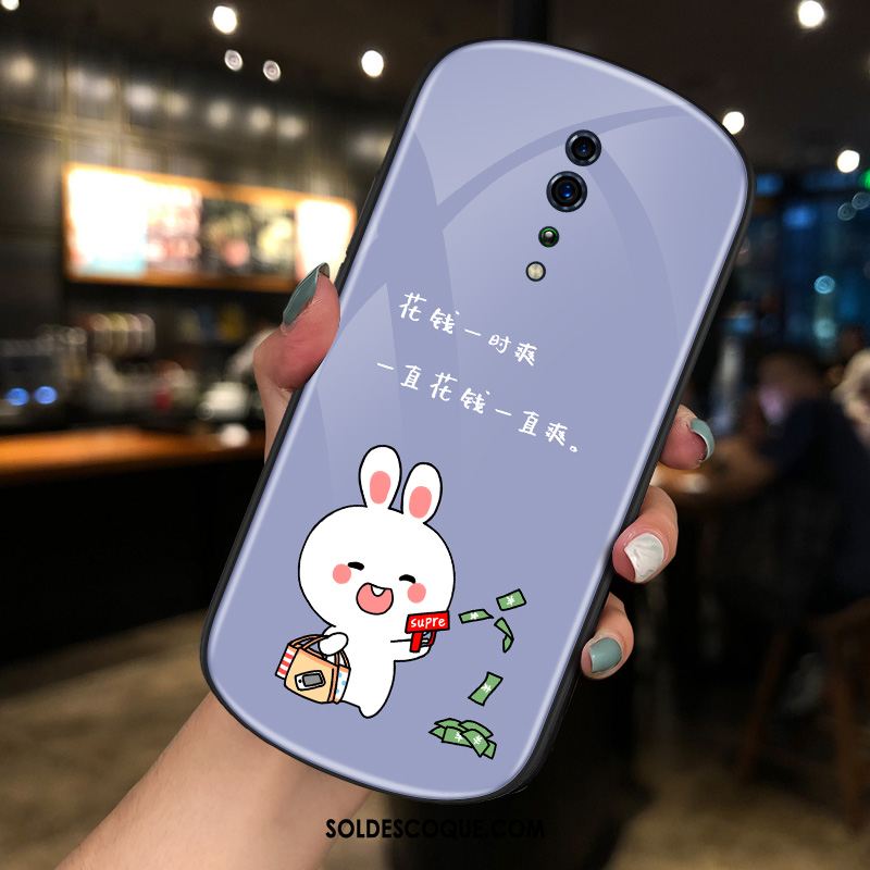 Coque Oppo Reno Z Net Rouge Verre Charmant Créatif Personnalité Housse Soldes