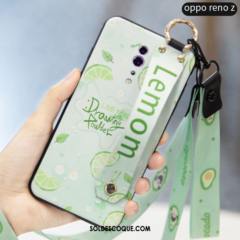 Coque Oppo Reno Z Protection Ornements Suspendus Fraise Fluide Doux Rouge En Ligne