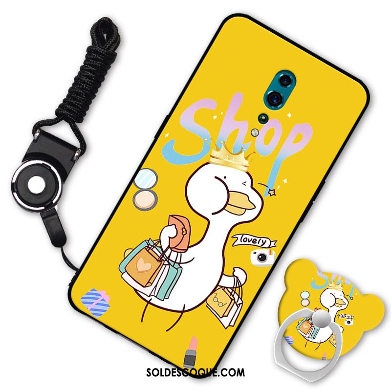 Coque Oppo Reno Z Téléphone Portable Fluide Doux Noir Silicone Dessin Animé Pas Cher