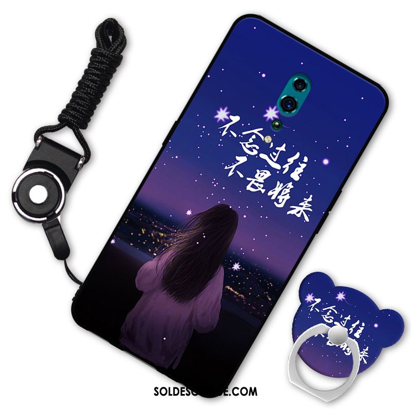 Coque Oppo Reno Z Téléphone Portable Fluide Doux Noir Silicone Dessin Animé Pas Cher