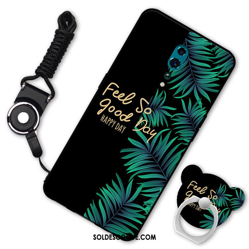 Coque Oppo Reno Z Téléphone Portable Fluide Doux Noir Silicone Dessin Animé Pas Cher