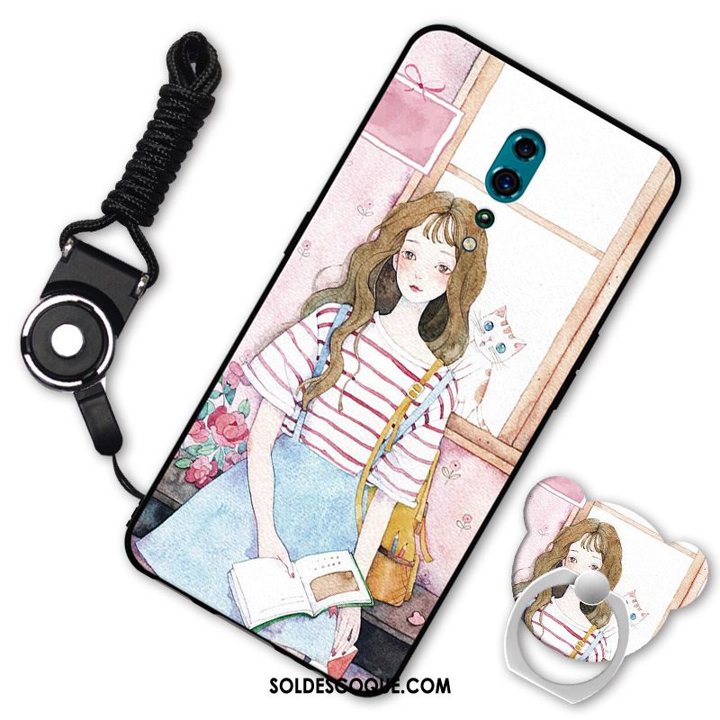 Coque Oppo Reno Z Téléphone Portable Fluide Doux Noir Silicone Dessin Animé Pas Cher