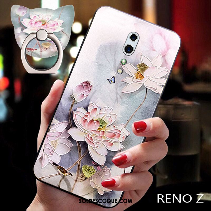 Coque Oppo Reno Z Téléphone Portable Silicone Prune Style Chinois Fluide Doux Pas Cher