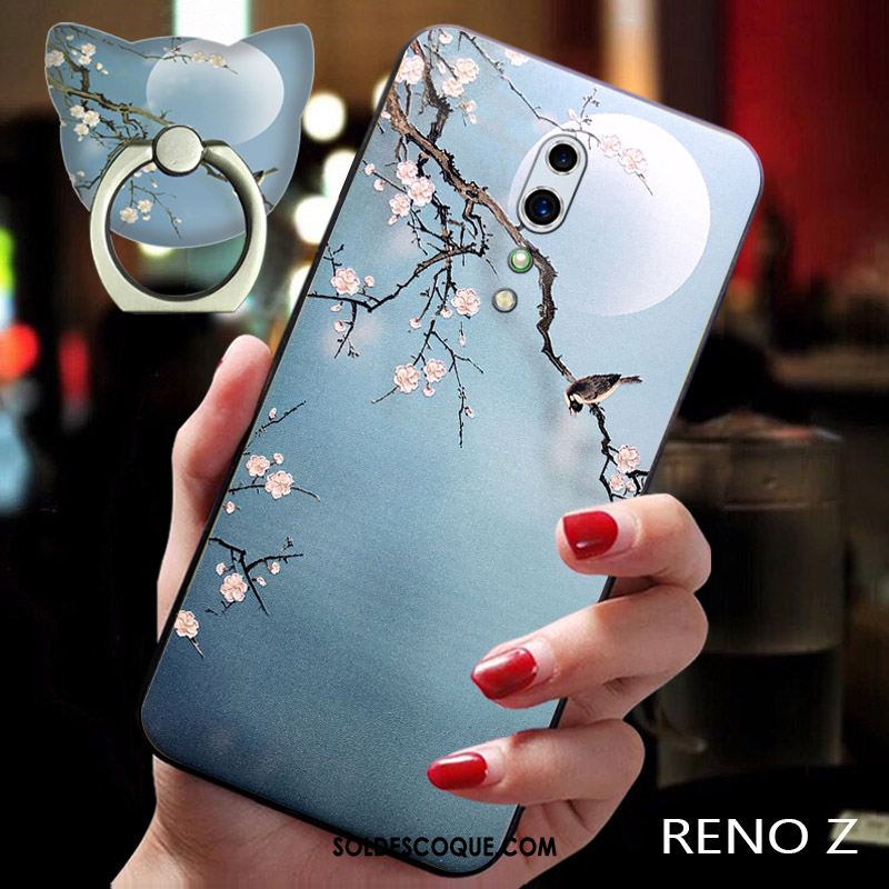Coque Oppo Reno Z Téléphone Portable Silicone Prune Style Chinois Fluide Doux Pas Cher