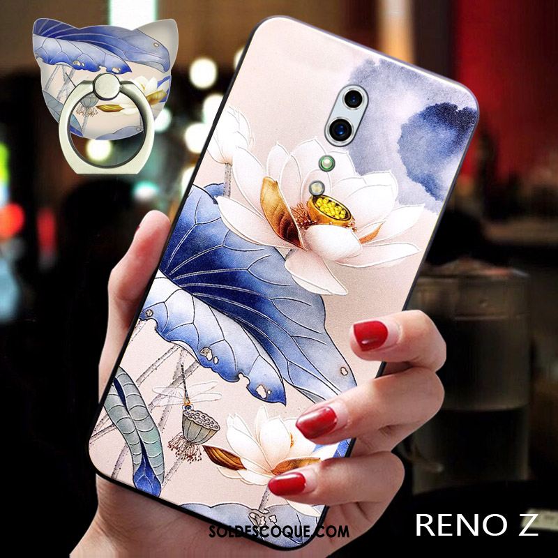 Coque Oppo Reno Z Téléphone Portable Silicone Prune Style Chinois Fluide Doux Pas Cher
