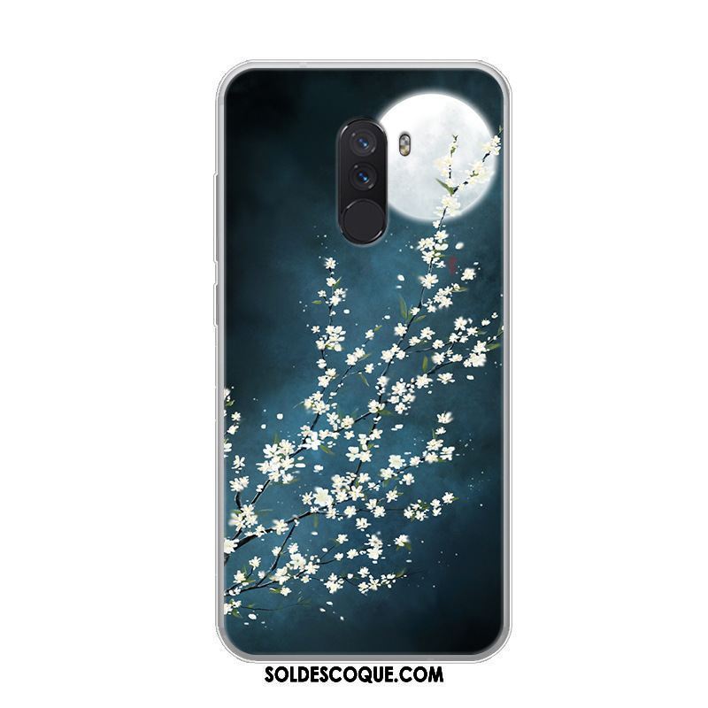 Coque Pocophone F1 Bleu Incassable Créatif Étui Fluide Doux France