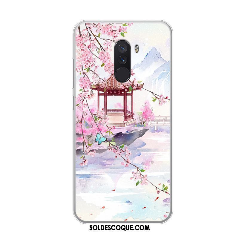 Coque Pocophone F1 Bleu Incassable Créatif Étui Fluide Doux France