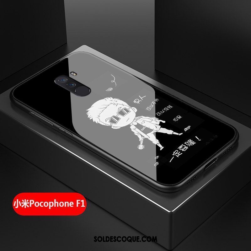 Coque Pocophone F1 Incassable Difficile Silicone Tout Compris Noir Soldes