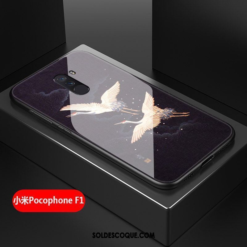 Coque Pocophone F1 Incassable Difficile Silicone Tout Compris Noir Soldes