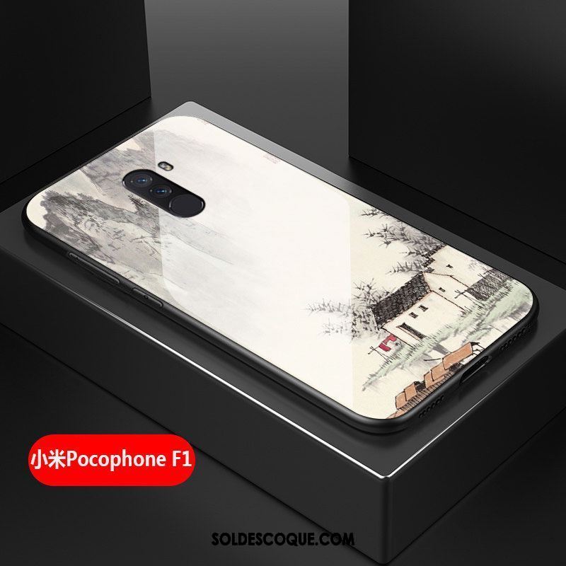 Coque Pocophone F1 Incassable Difficile Silicone Tout Compris Noir Soldes