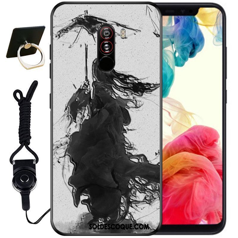 Coque Pocophone F1 Incassable Encre Vintage Mignonne Protection En Ligne