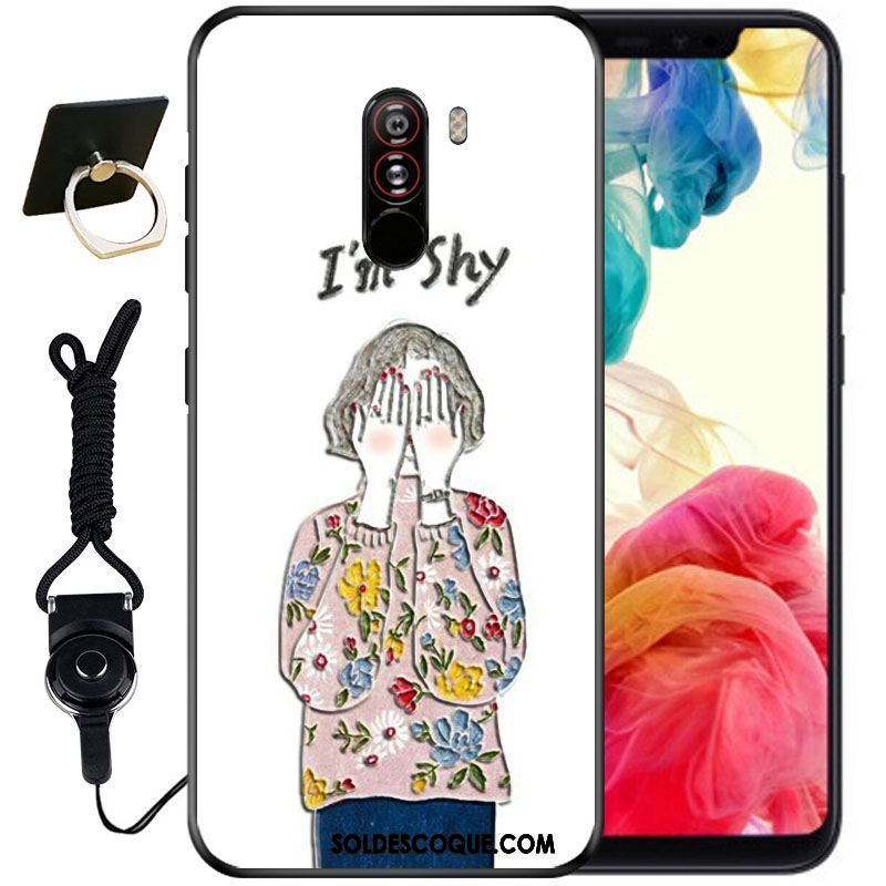 Coque Pocophone F1 Incassable Encre Vintage Mignonne Protection En Ligne